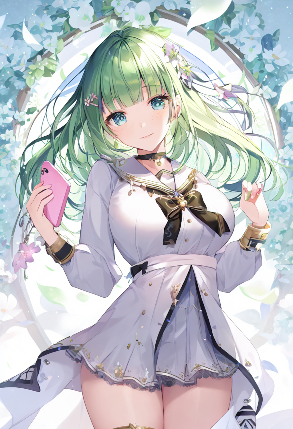 セーラー服の緑髪少女
