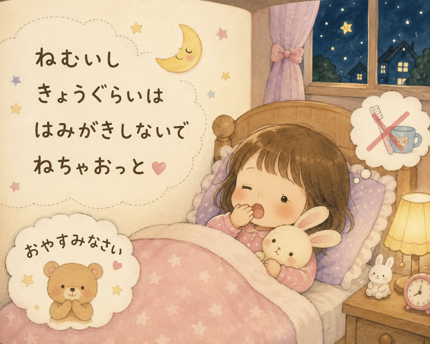 はみがきしないでねちゃった女の子