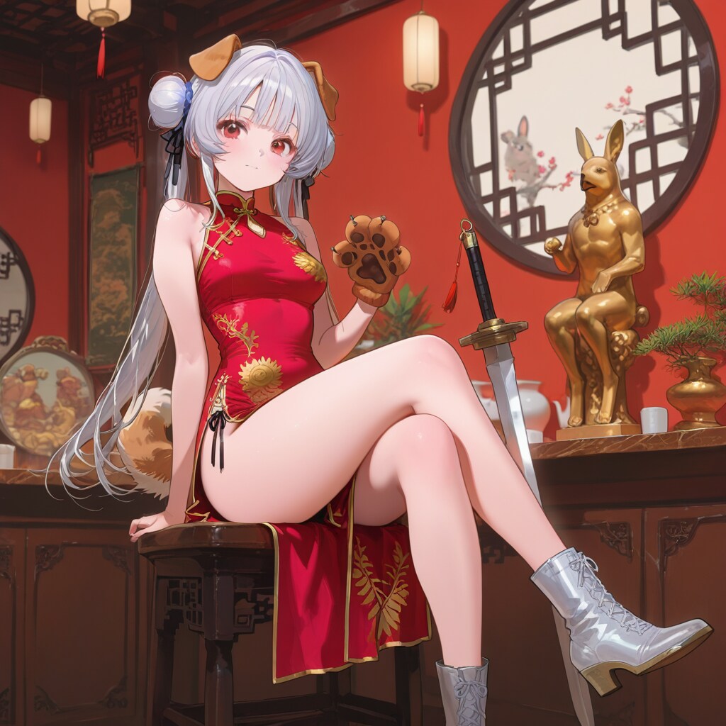 いろいろ中華的デザインを勘違いしたチャイナドレスコスプレ系女子