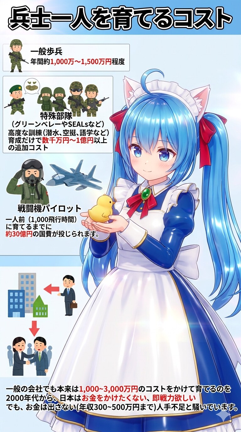 兵士一人を育てるコスト