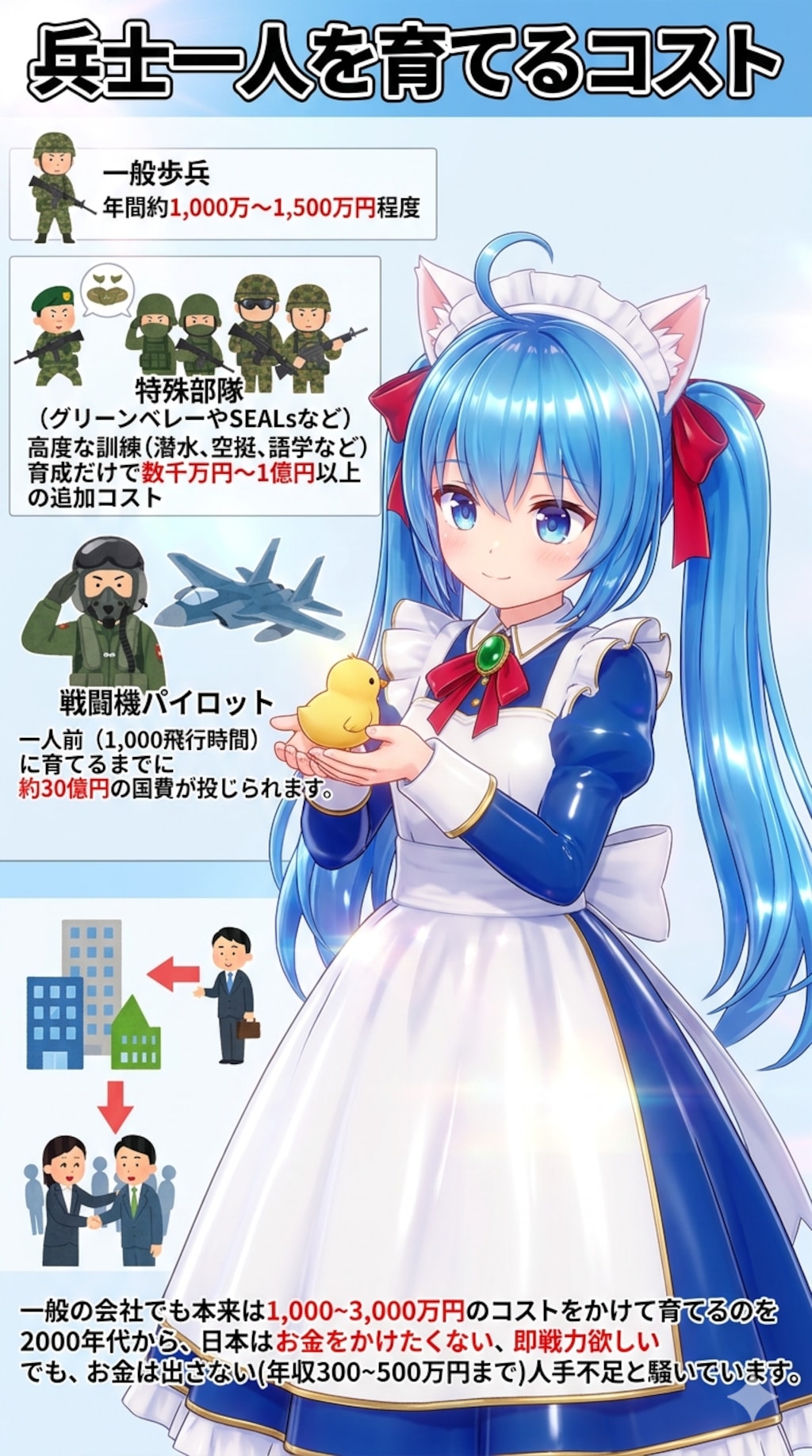 兵士一人を育てるコスト