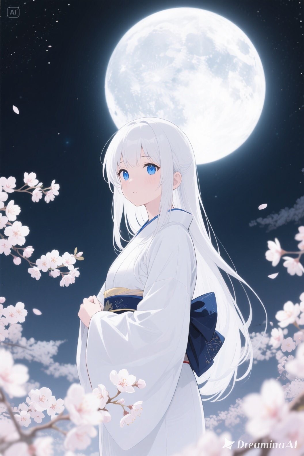 夜桜と白ヘビの御神体 | の人気AIイラスト・グラビア