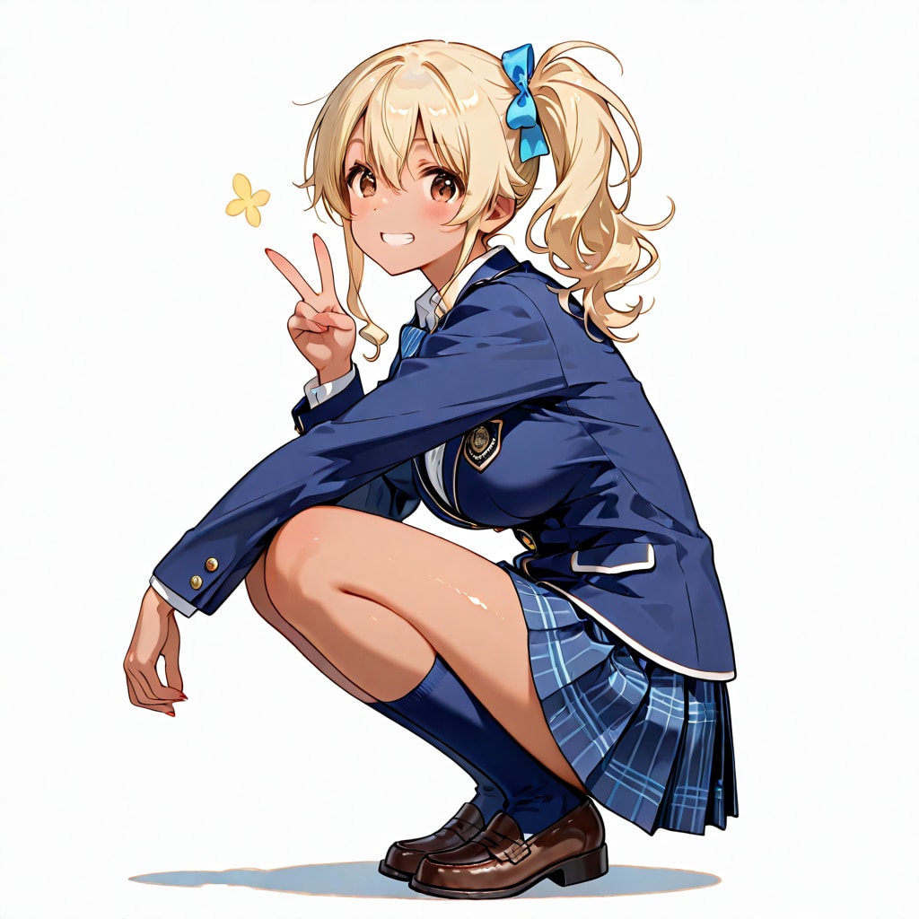 陽葵ちゃんのしゃがみピース