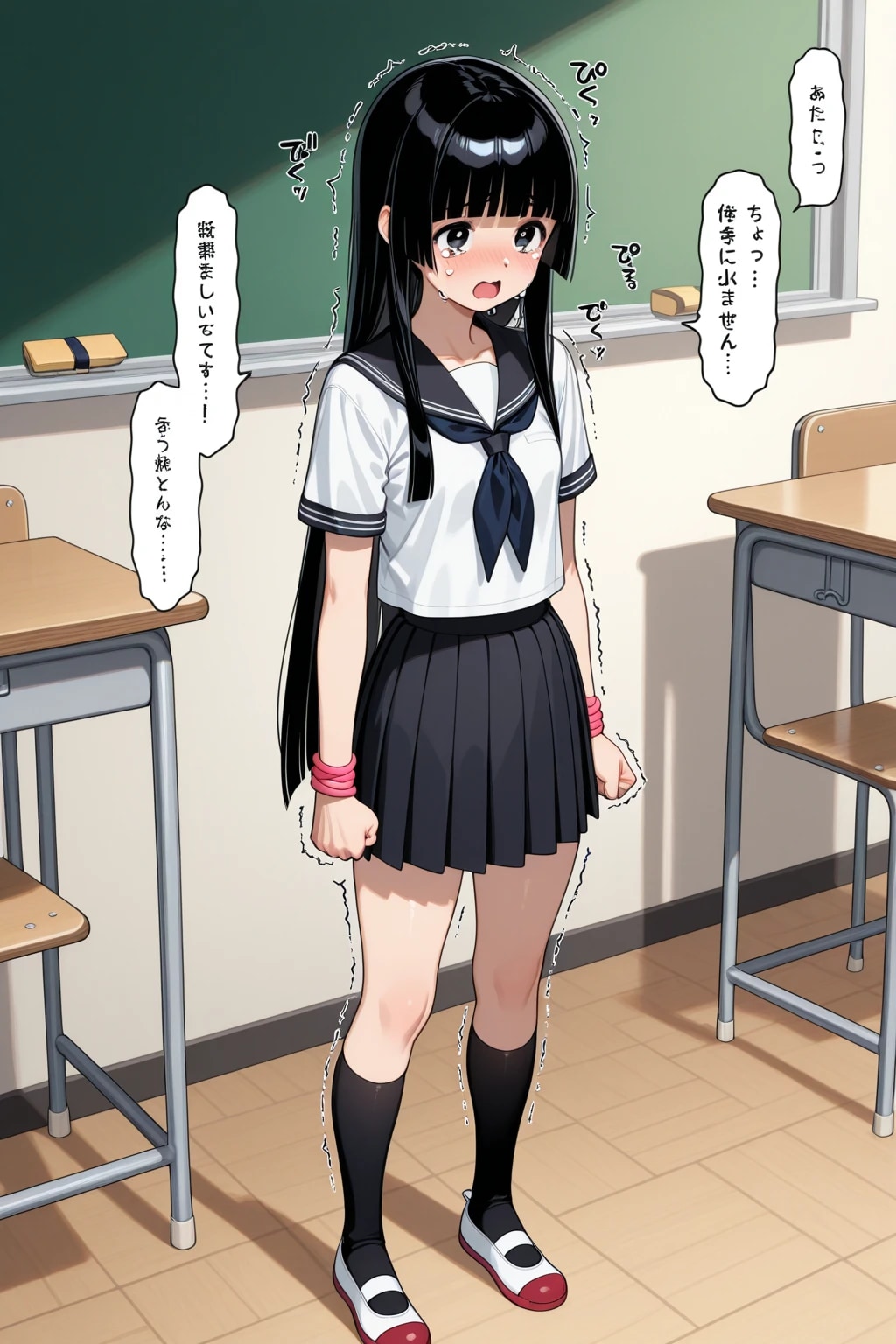 涙で訴える女の子