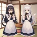 猫耳メイドたちの節分 2枚目