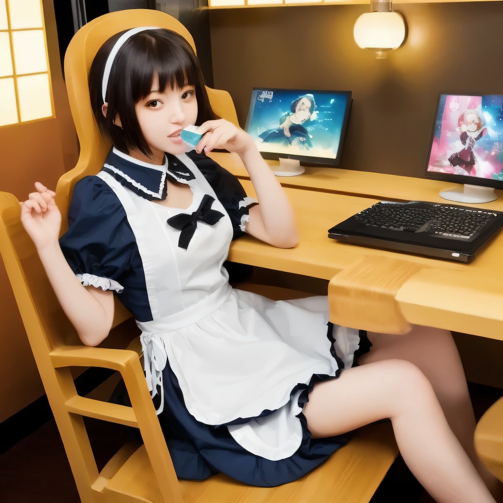 黒髪ボブで漫画喫茶の美女３