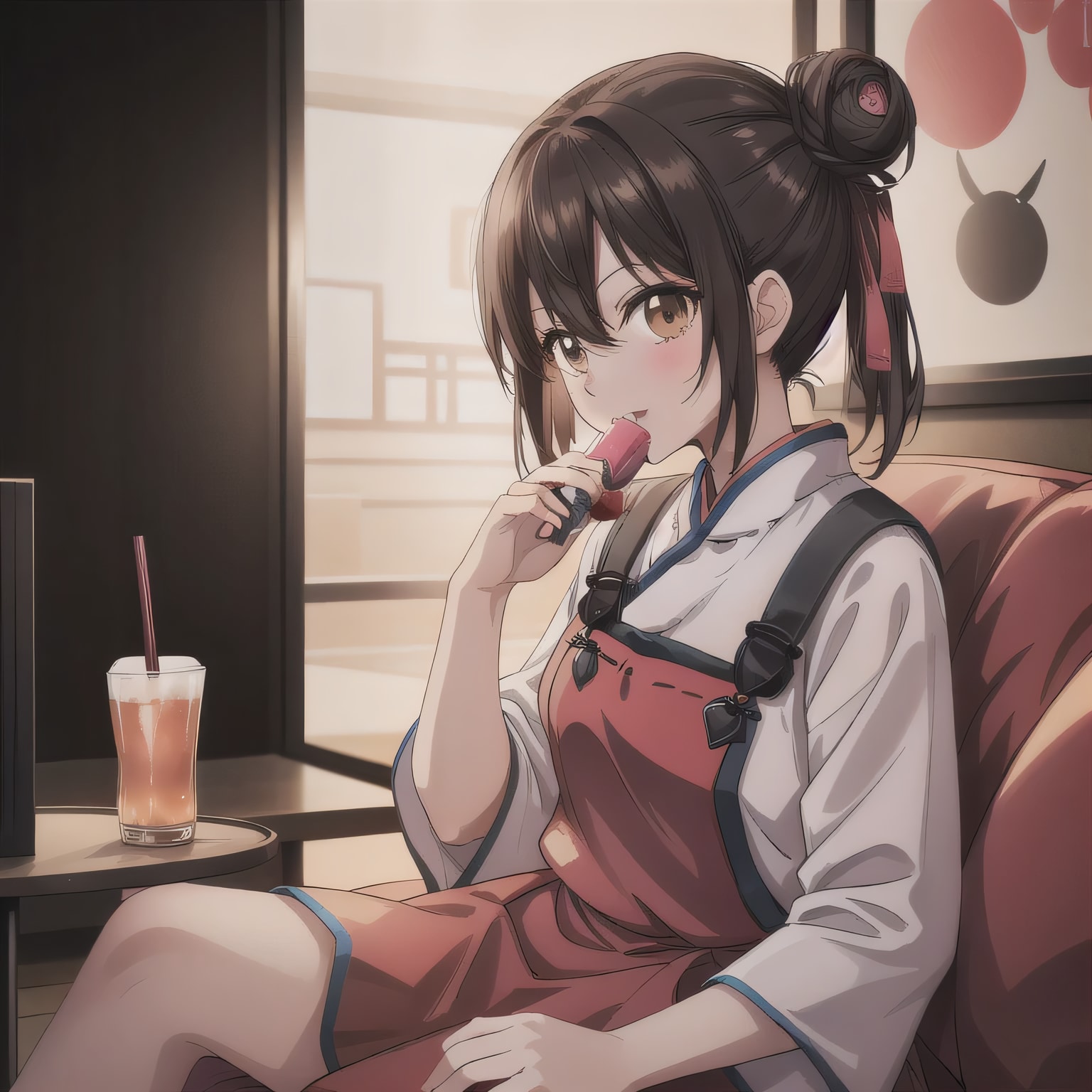 黒髪ツイン団子で中華服の少女２０ | の人気AIイラスト・グラビア