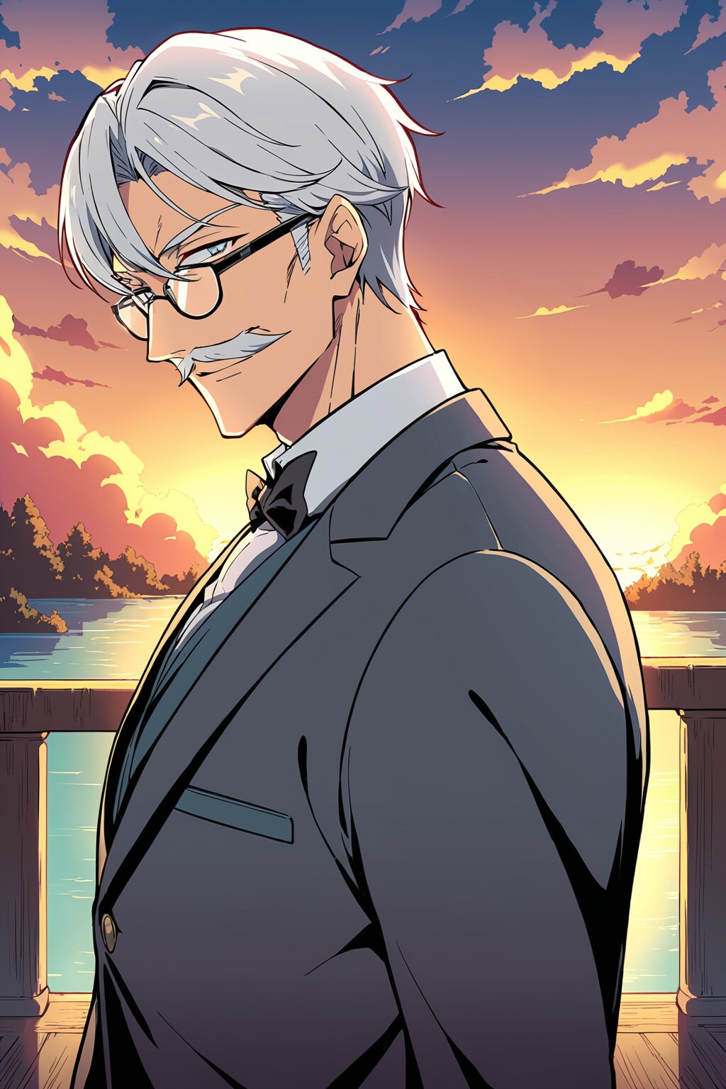 夕暮れと紳士 | の人気AIイラスト・グラビア