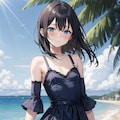 海とJKと黒ワンピ 2枚目