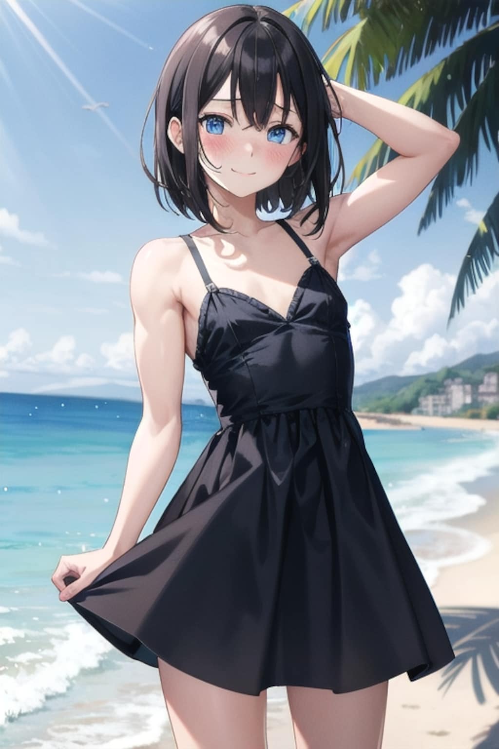 海とJKと黒ワンピ