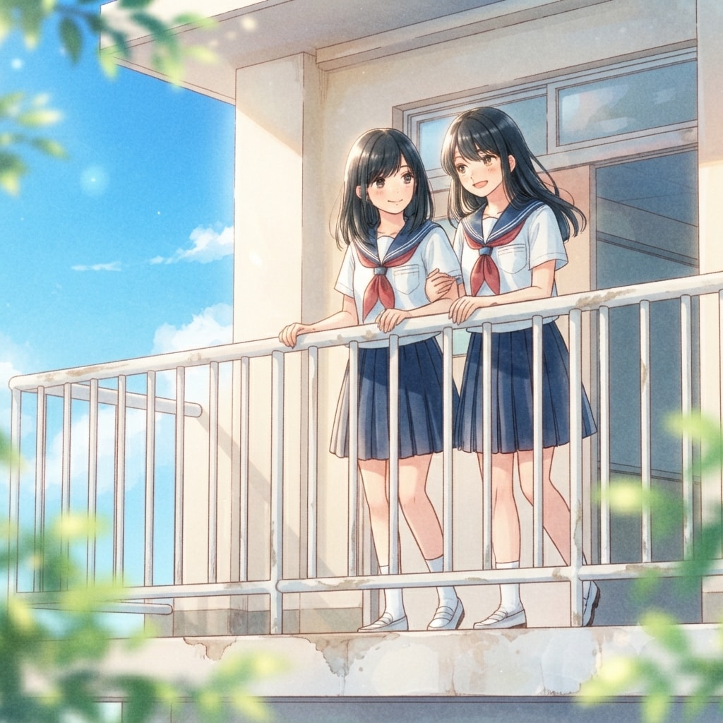 ベランダの少女 | の人気AIイラスト・グラビア