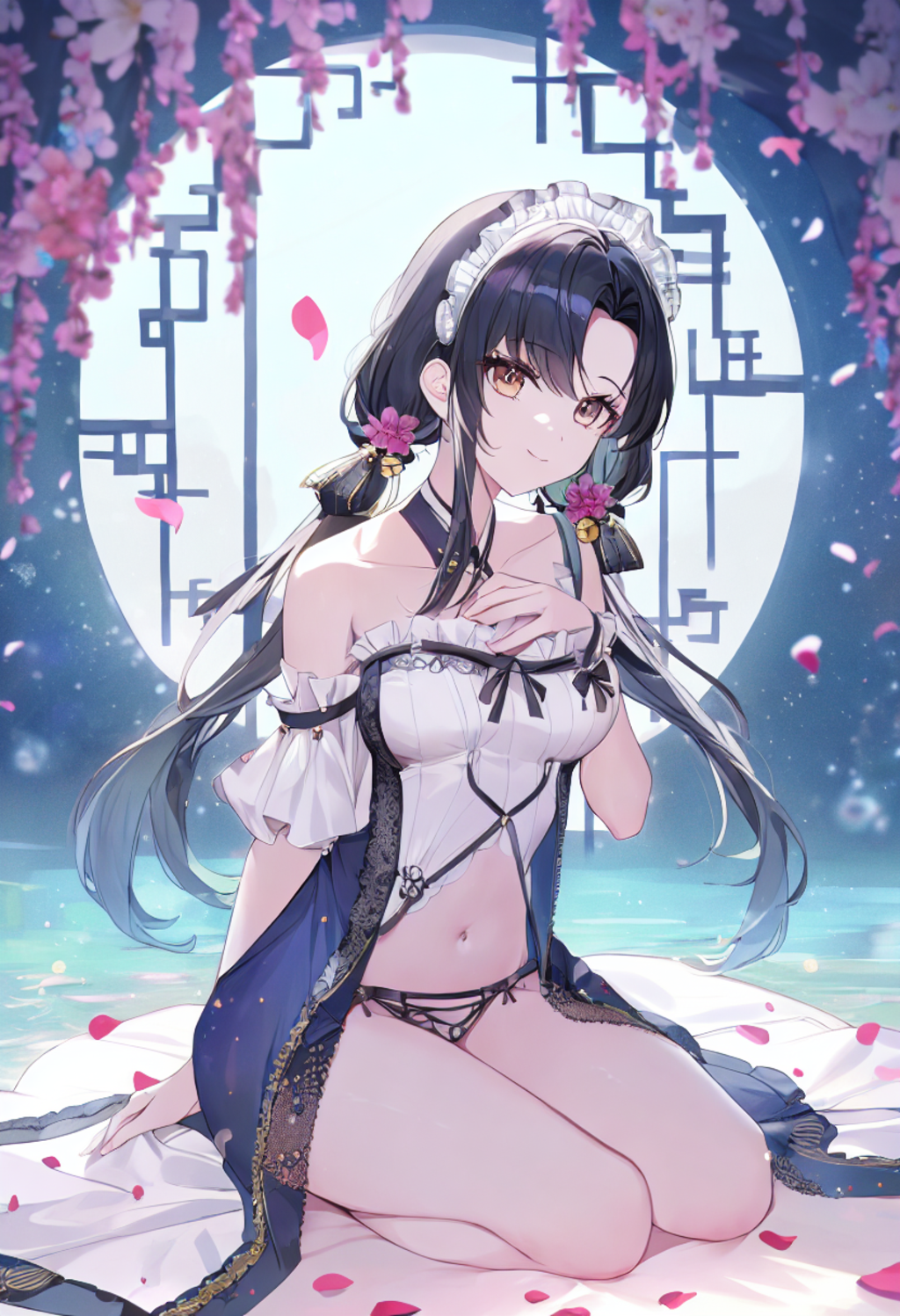 In a moonlit garden