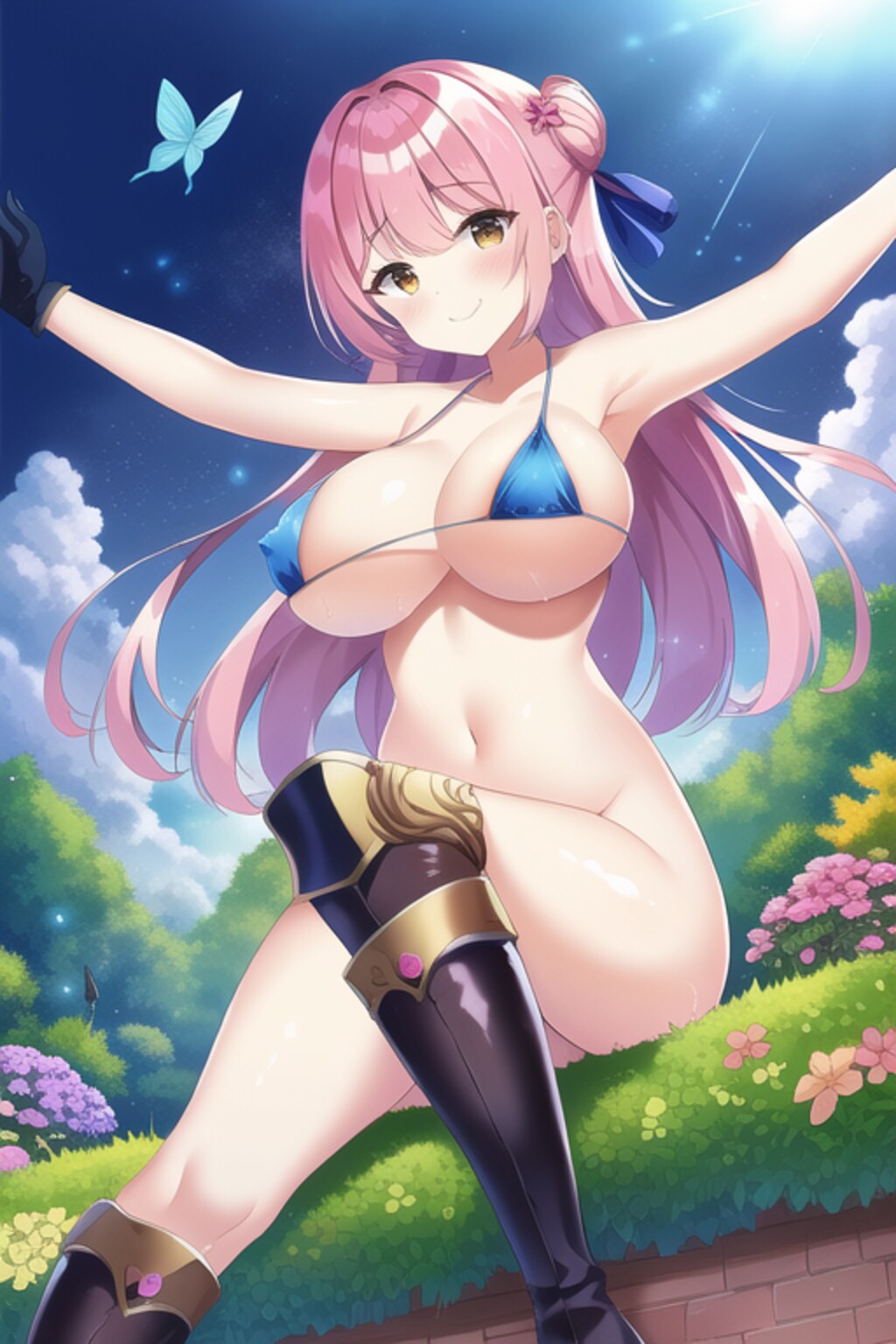 下半身裸のビキニアーマーの女の子です