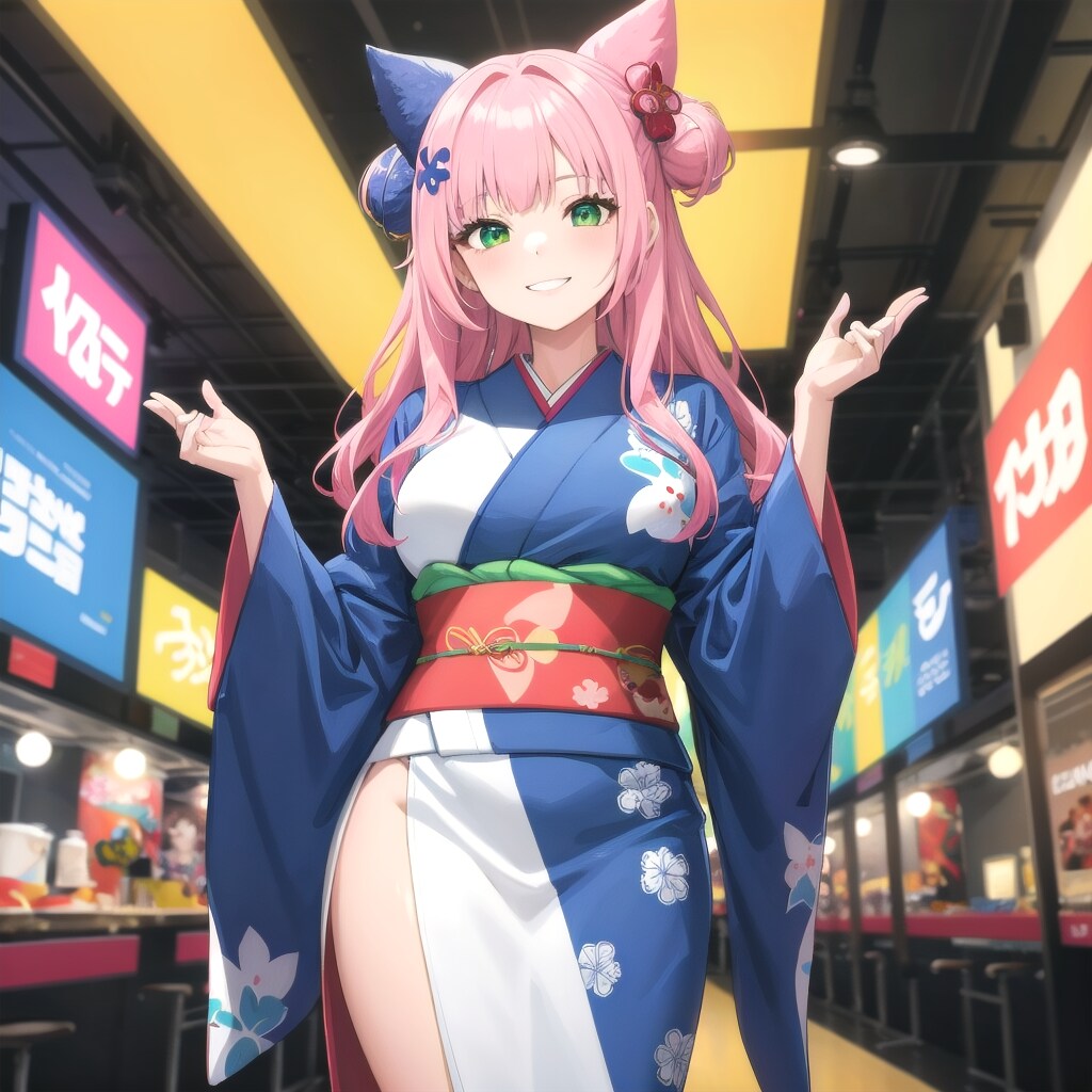 アメリカン・ポップアート柄の着物