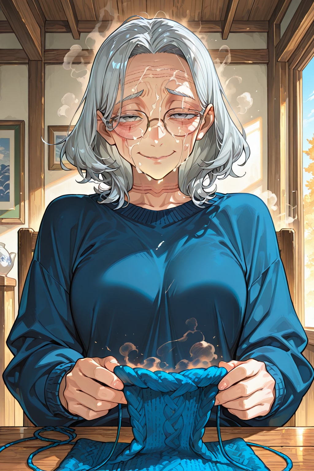 汗だくのお祖母ちゃん