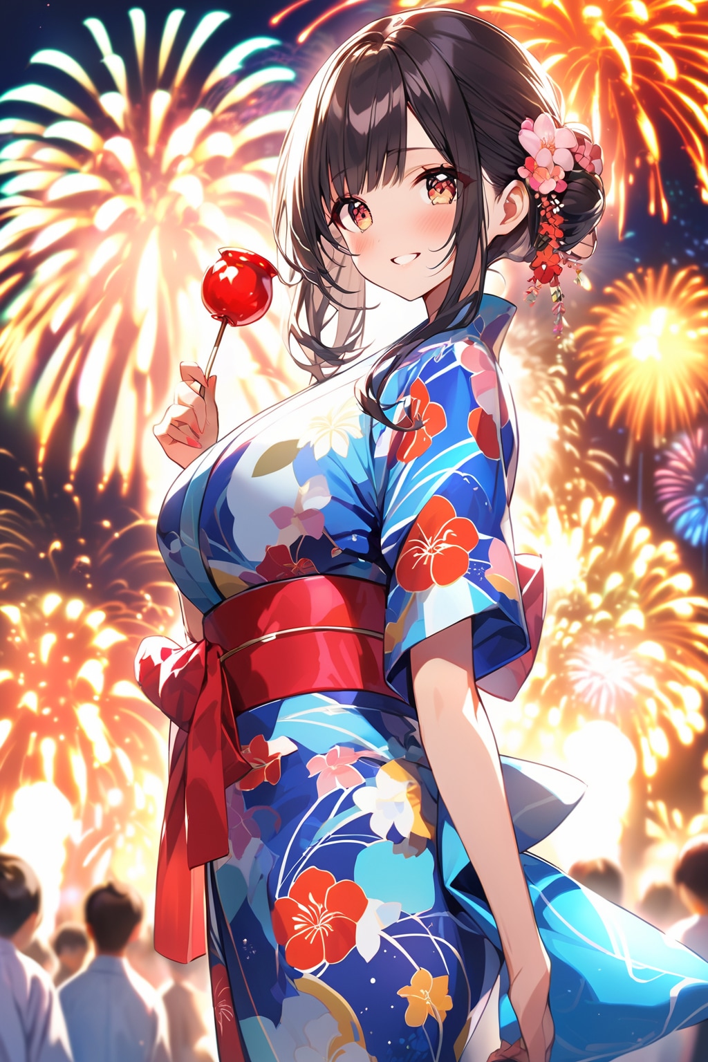 浴衣と花火 | の人気AIイラスト・グラビア