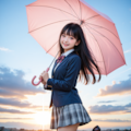 女子高生と傘 5枚目