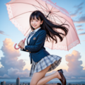 女子高生と傘 4枚目