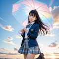 女子高生と傘 2枚目