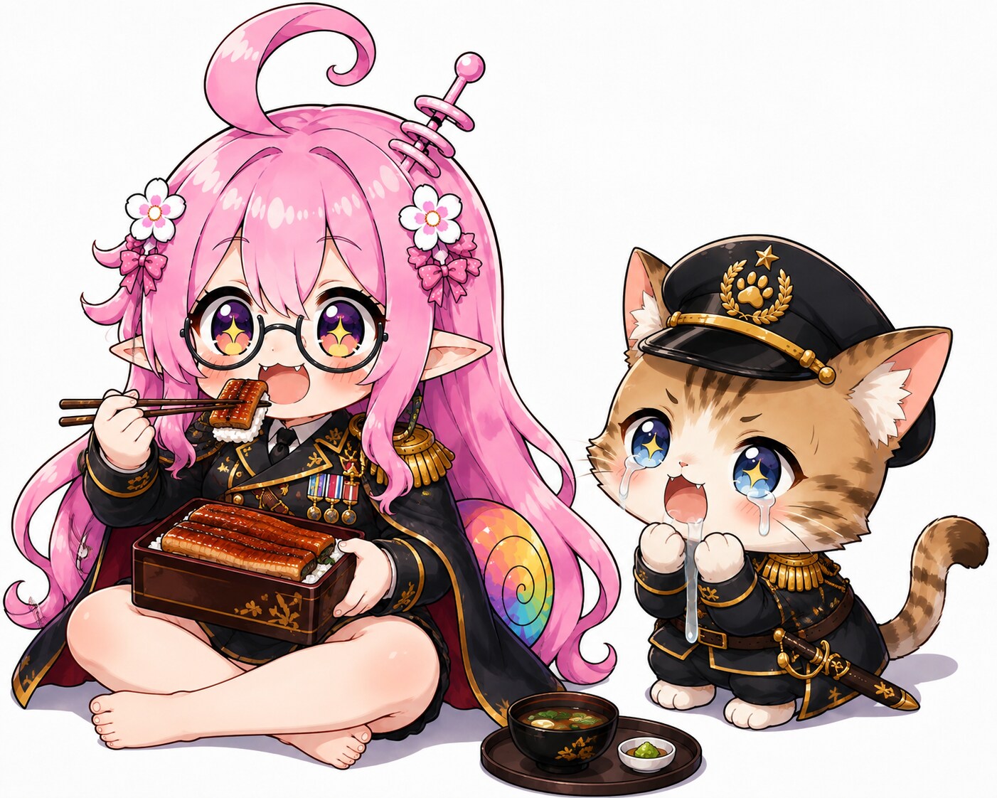 創作ルールを破ったのでおあずけされてるねこチャッピー参謀長 | の人気AIイラスト・グラビア