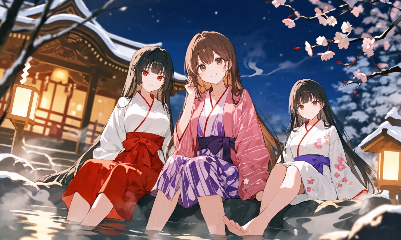 足湯女子達　冬