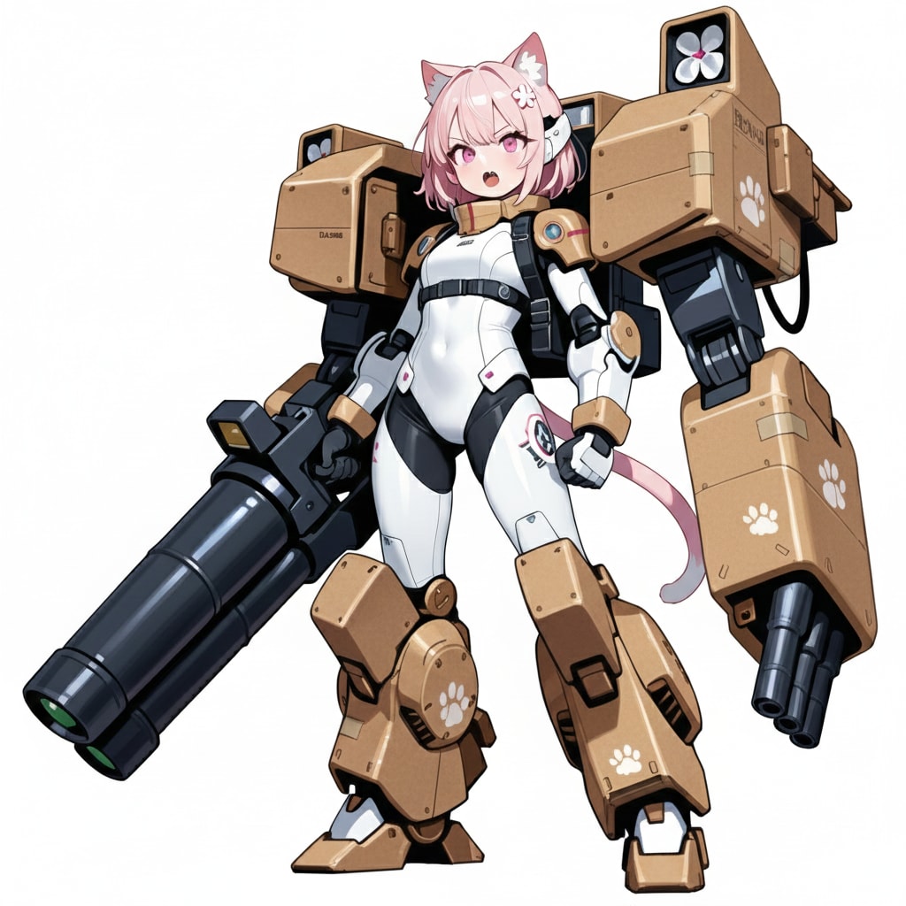 ヴァイスアインの武装、うちのねこにさせたった！！