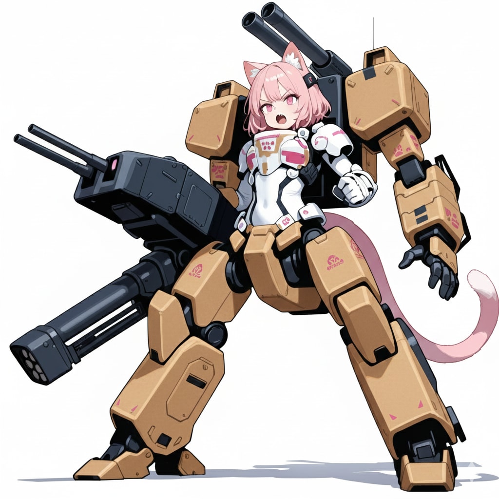 ヴァイスアインの武装、うちのねこにさせたった！！