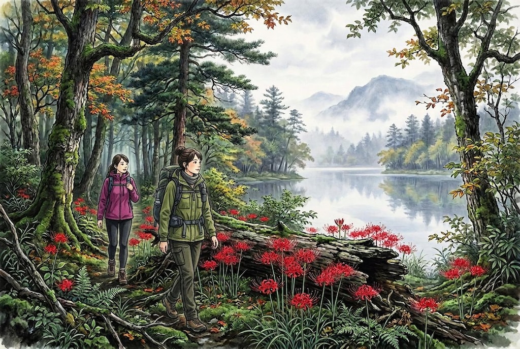 湖畔の森