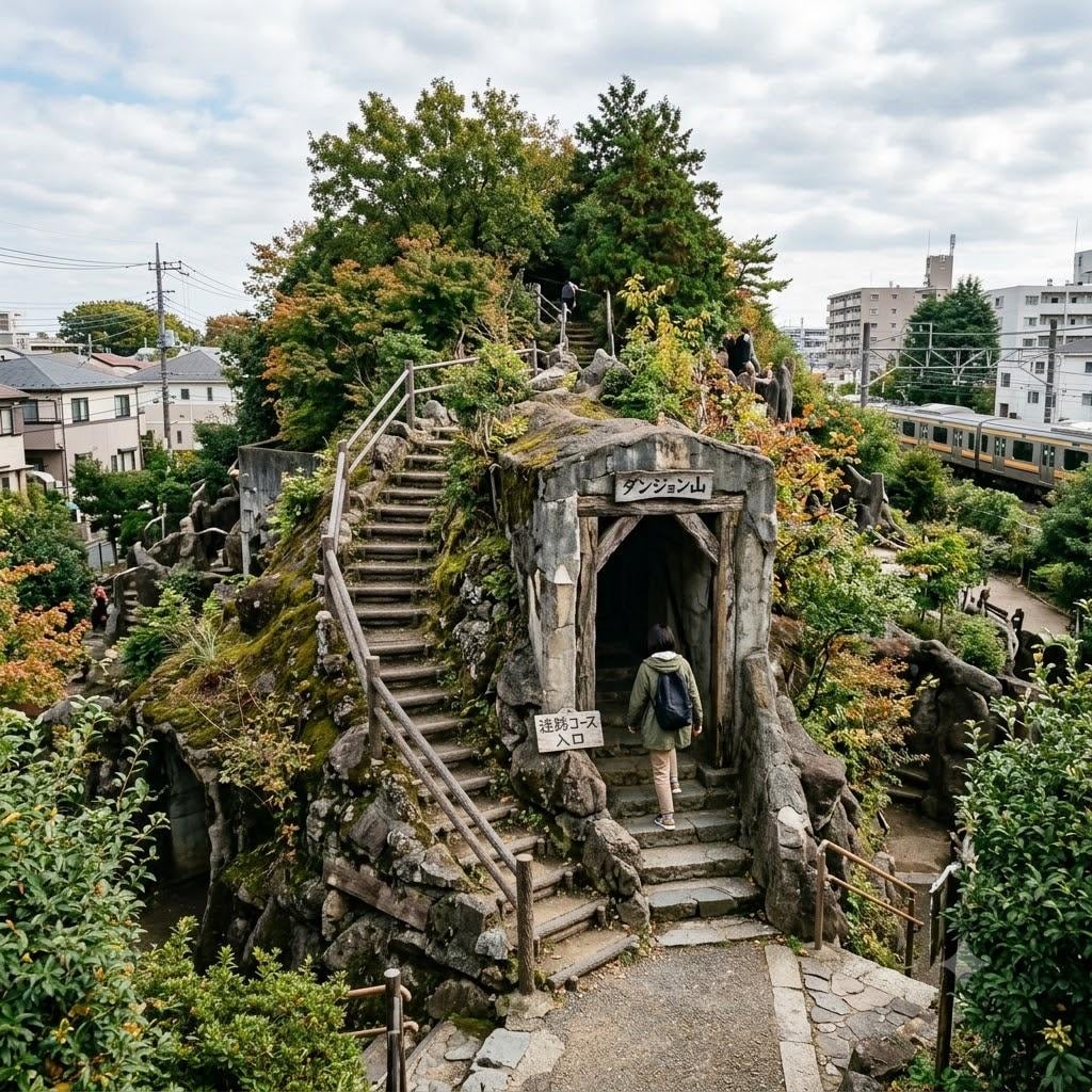 町の中の人工の山