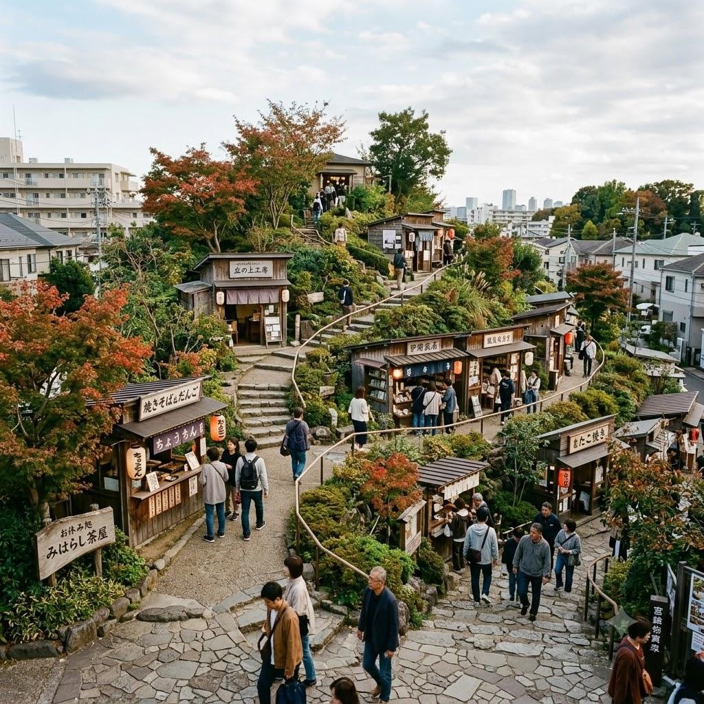 町の中の人工の山