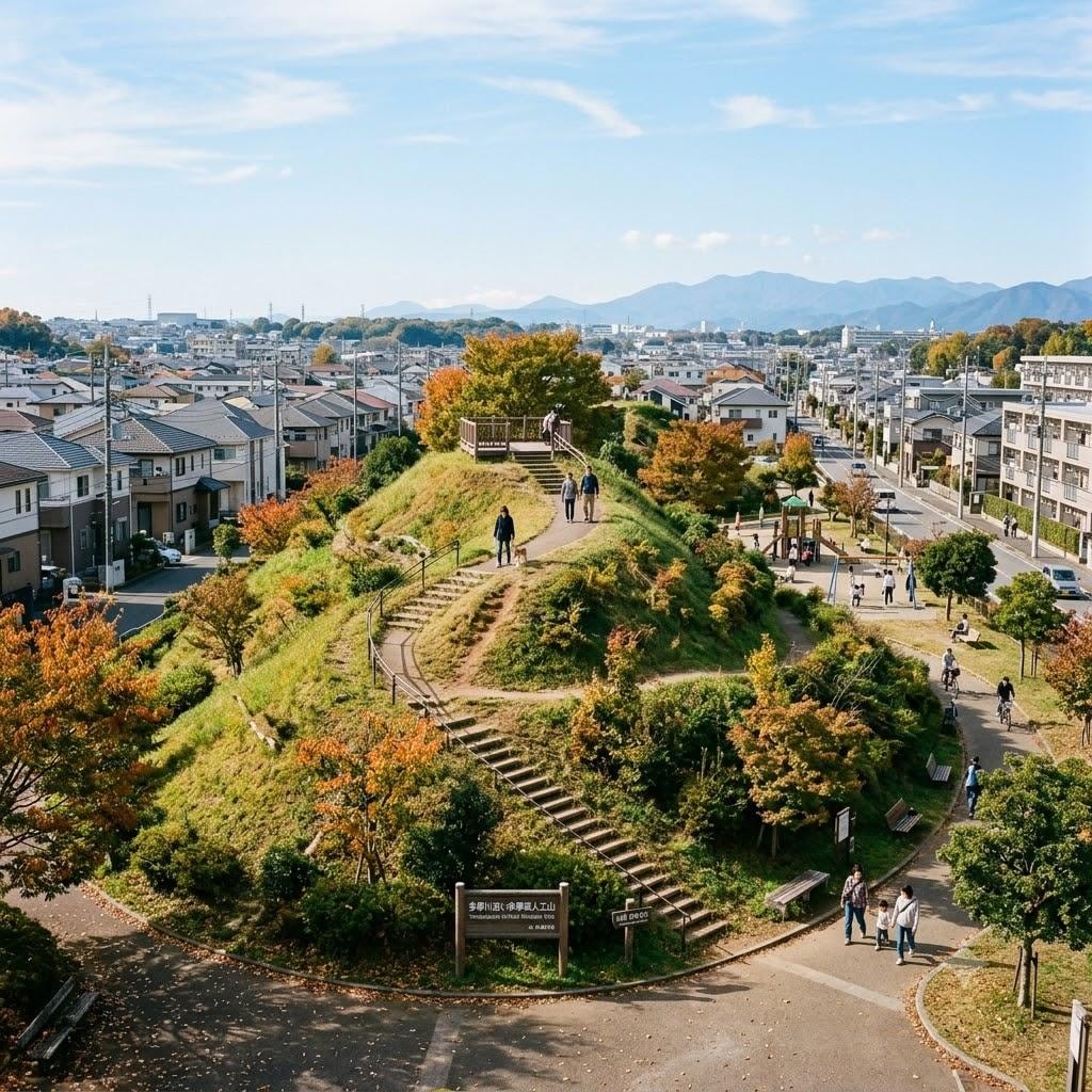 町の中の人工の山