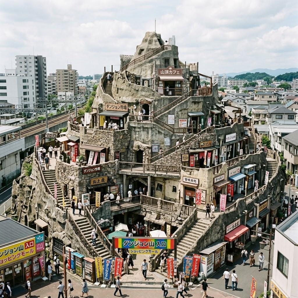 町の中の人工の山