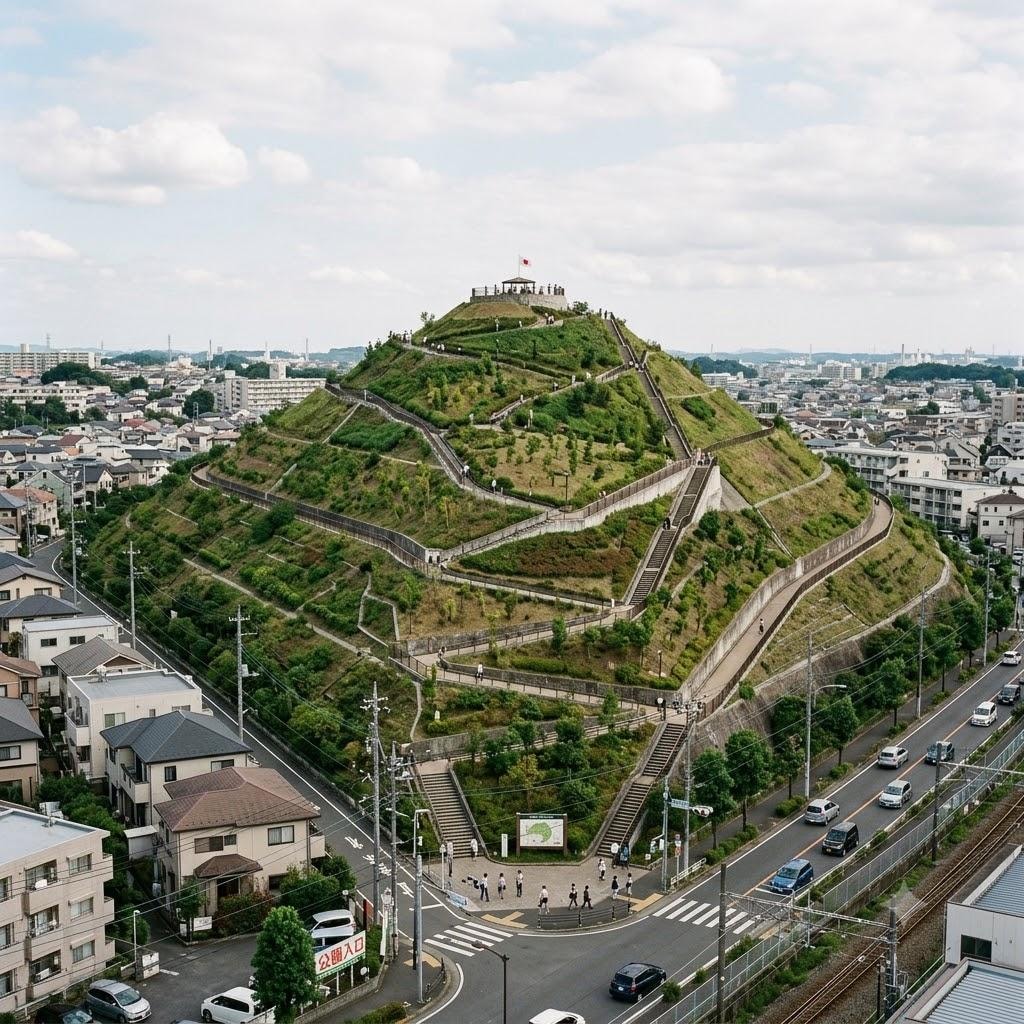 町の中の人工の山