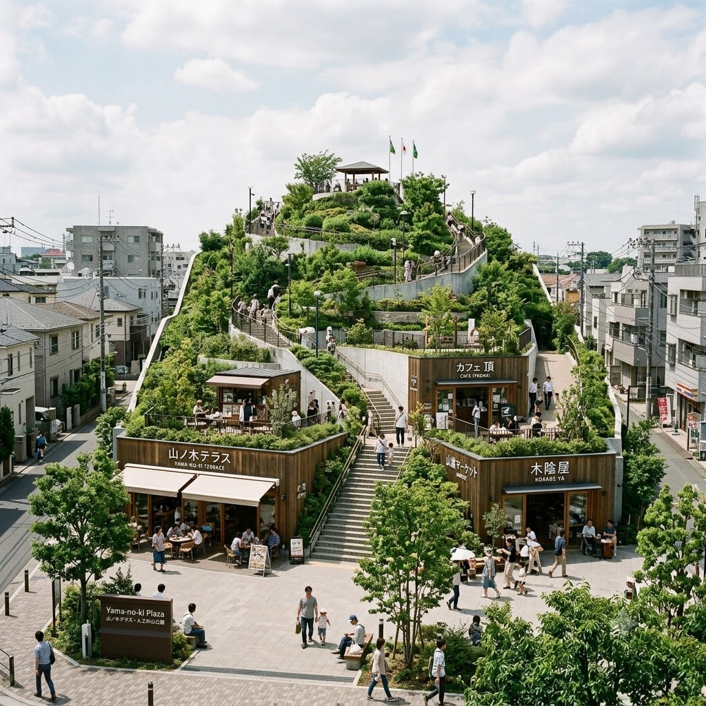 町の中の人工の山