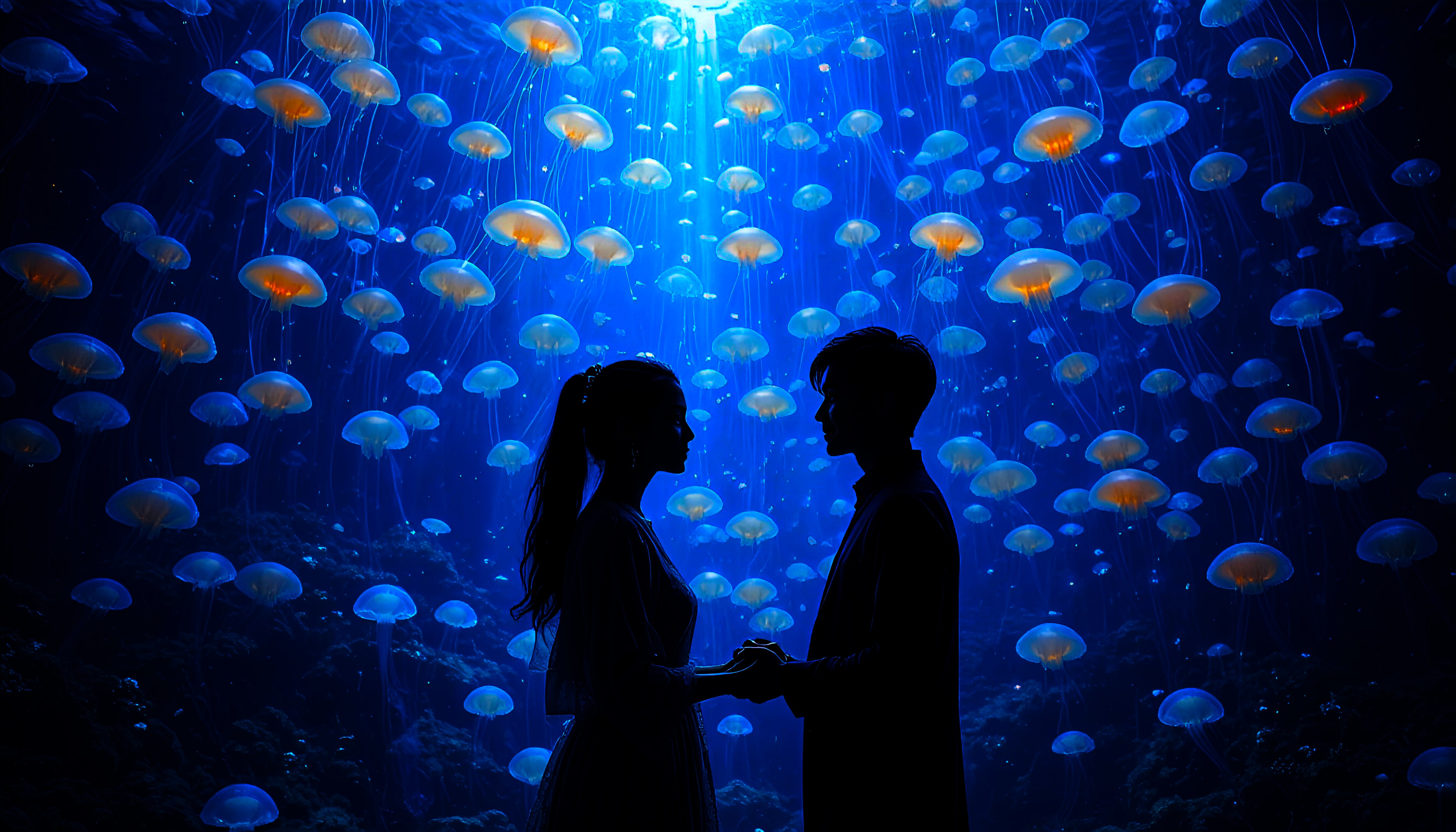 水族館の青い幻想 | の人気AIイラスト・グラビア