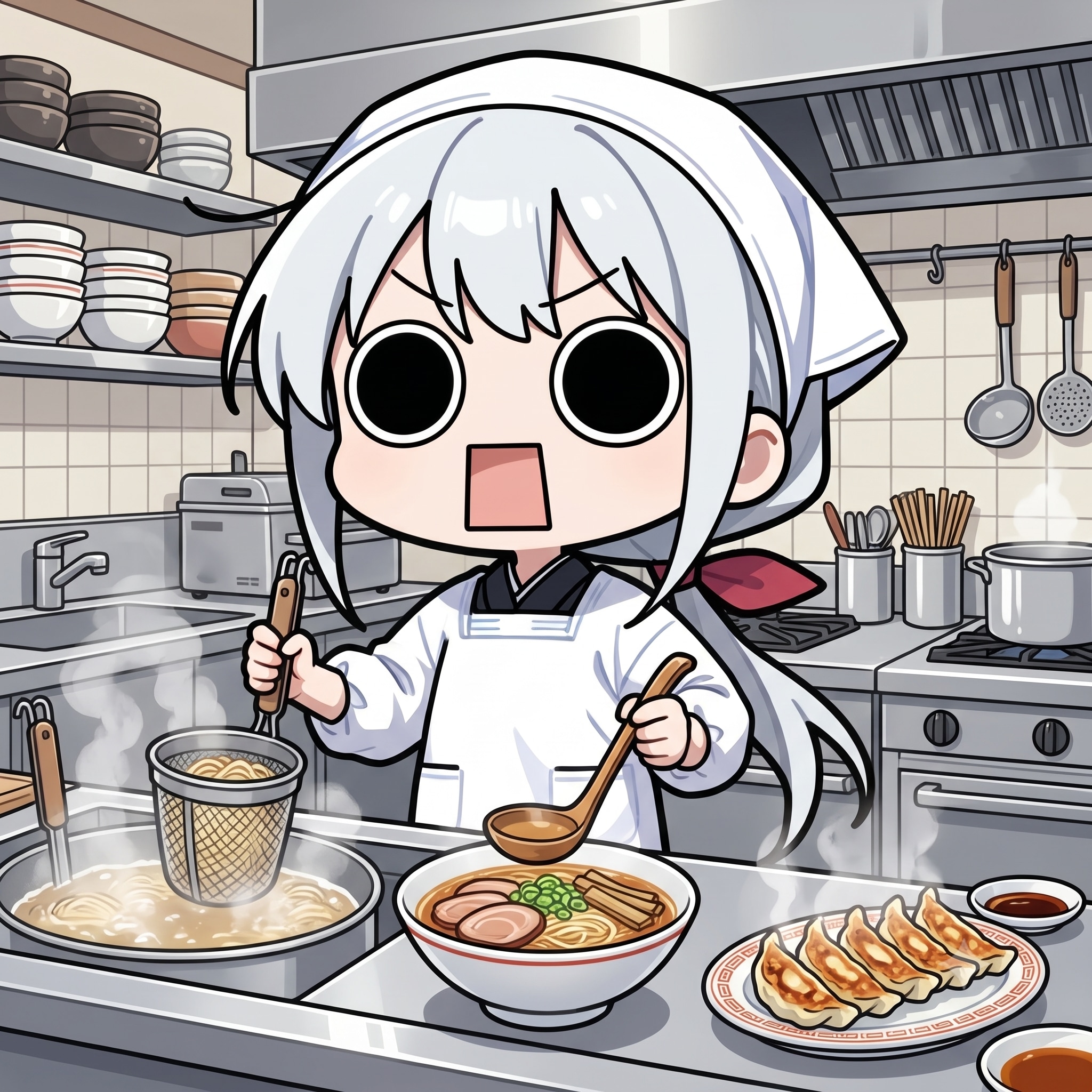 ラーメンを作るえらいこっちゃ嬢