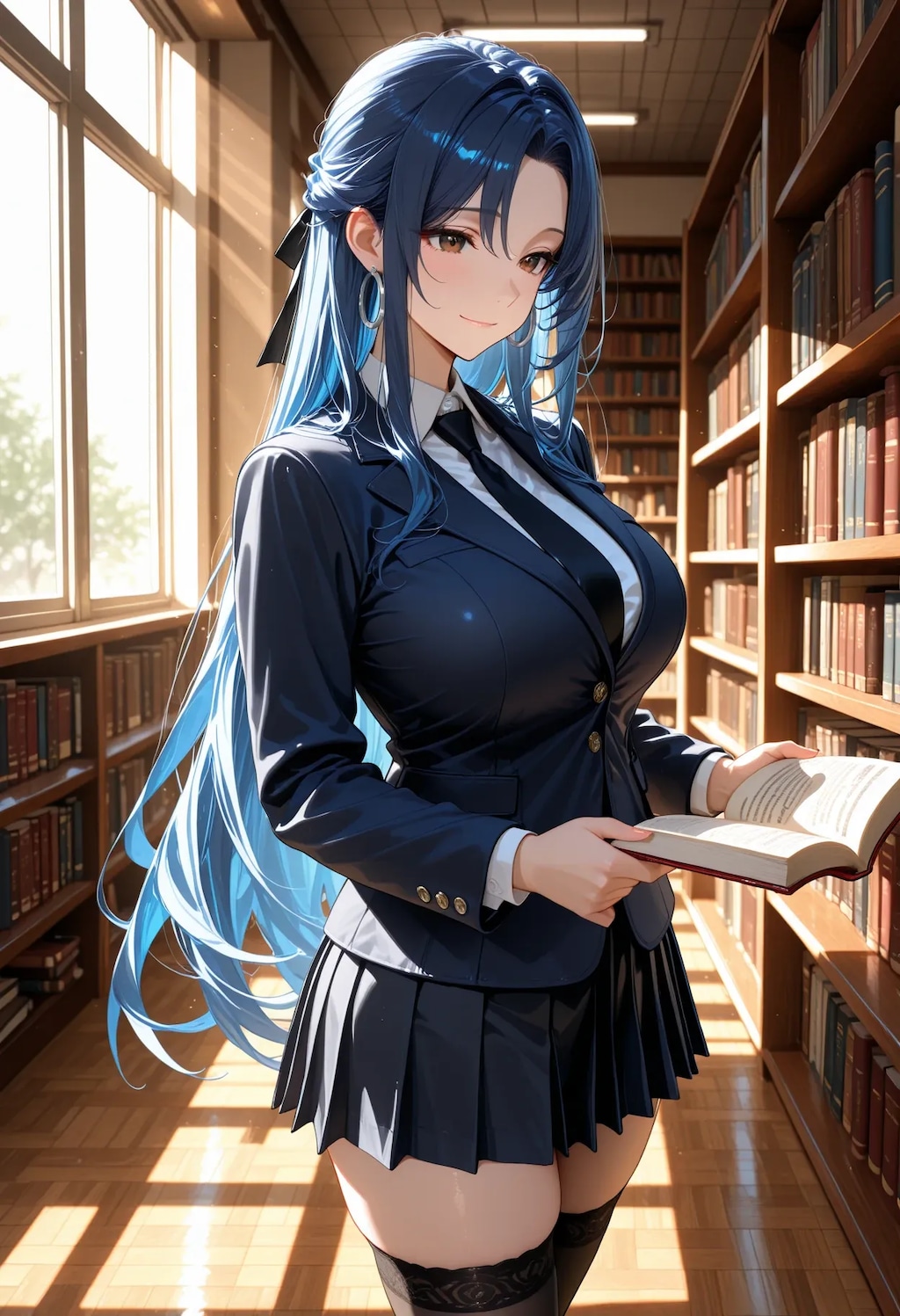 静かな午後の図書館📖