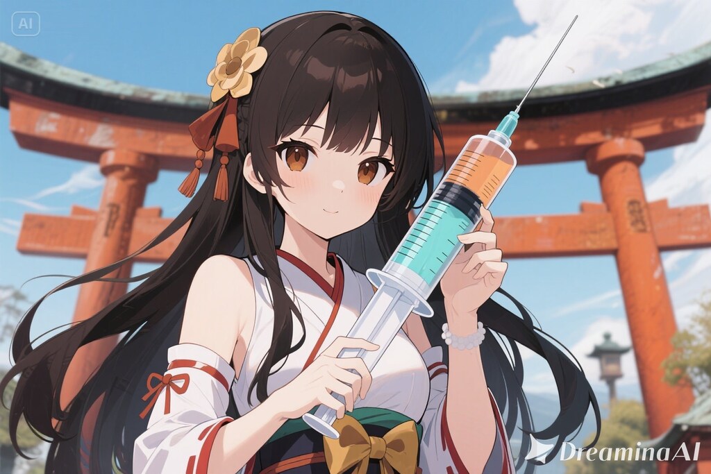 巨大な注射器を持つさくらちゃん