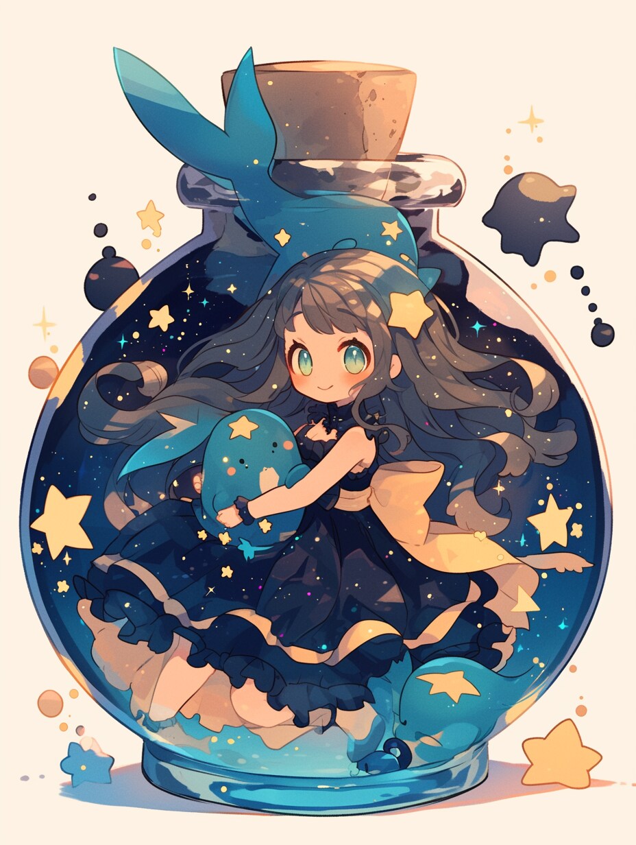 「瓶詰の少女」碧17 | の人気AIイラスト・グラビア