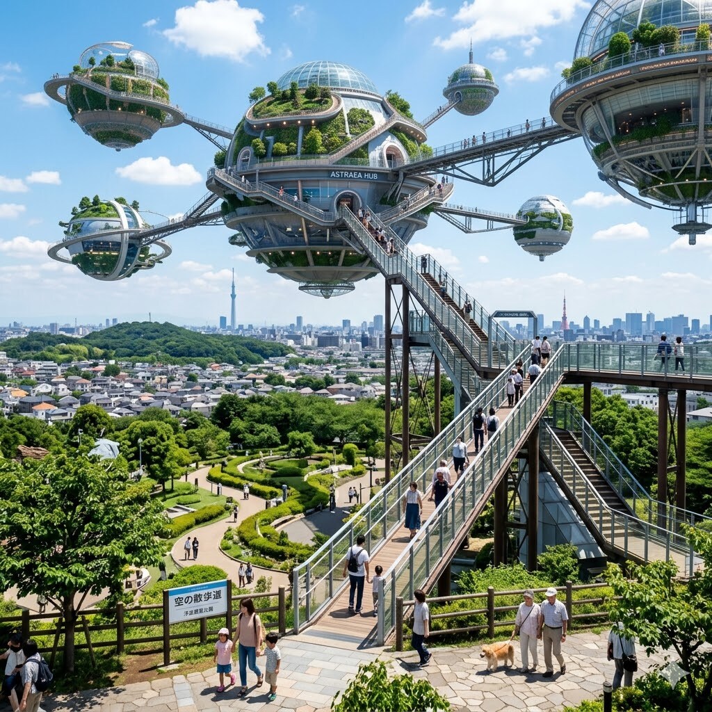 惑星っぽい公園と散歩道