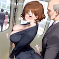 電車内で爆乳OLの巨尻を痴漢行為 3枚目