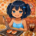 すたみな太郎で寿司を焼くこなつちゃん 2枚目