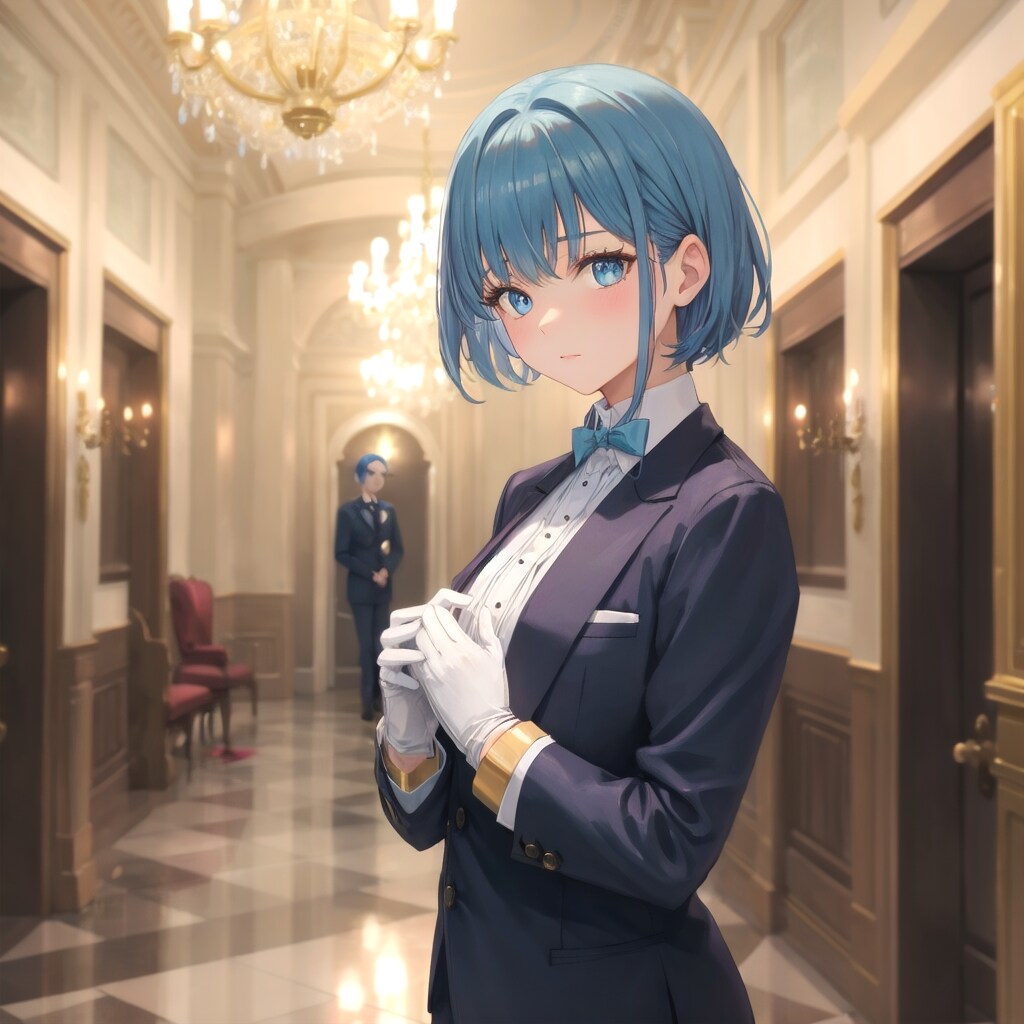 執事らしいお辞儀の場面