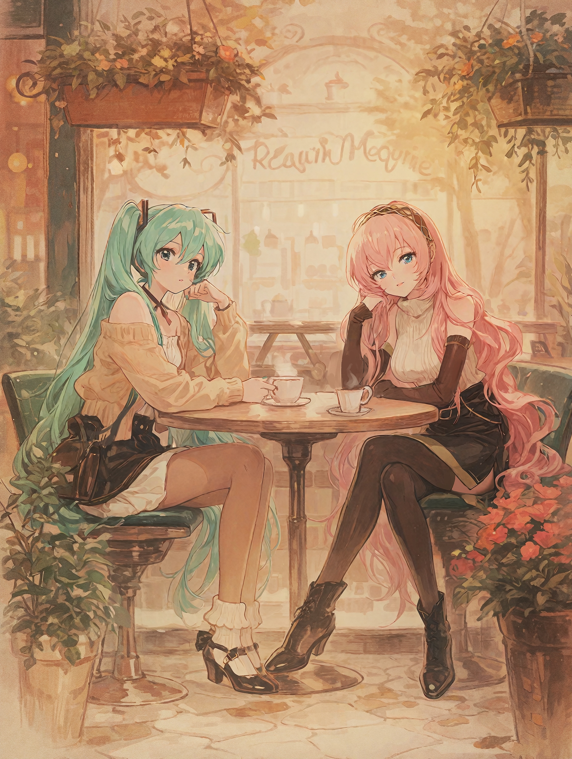 2人カフェ | の人気AIイラスト・グラビア