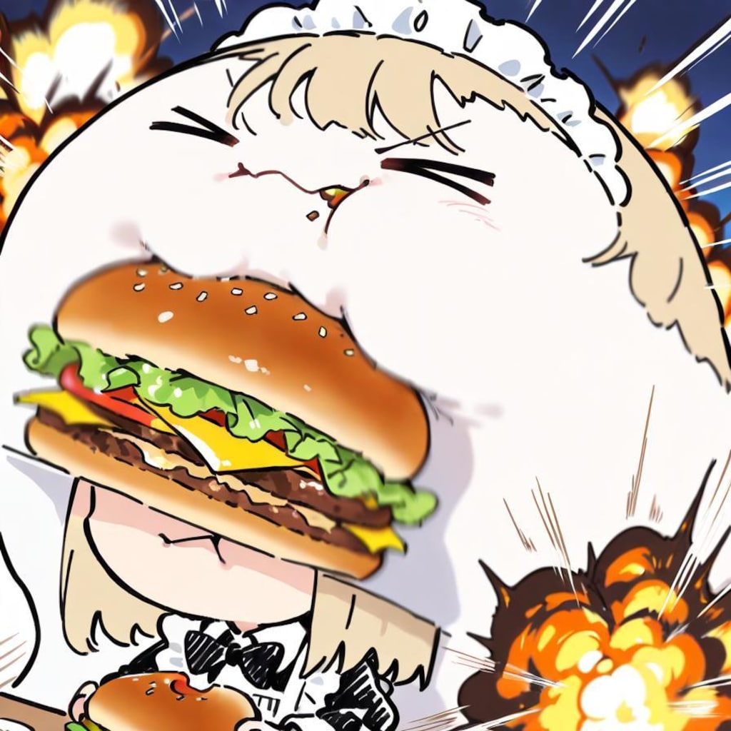 ( >ω<)🍔💥💥💥→( ◉□◉)🍔💥💥💥
