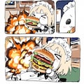 ( >ω<)🍔💥💥💥→( ◉□◉)🍔💥💥💥 3枚目