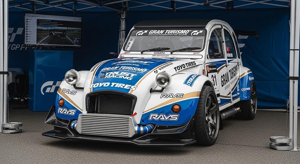 トーヨータイヤシトロエン2CVのドリ車