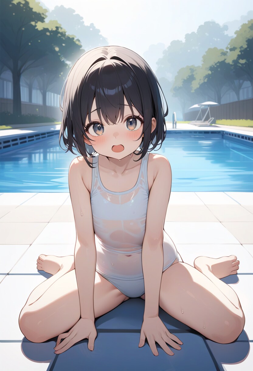 白スク割座