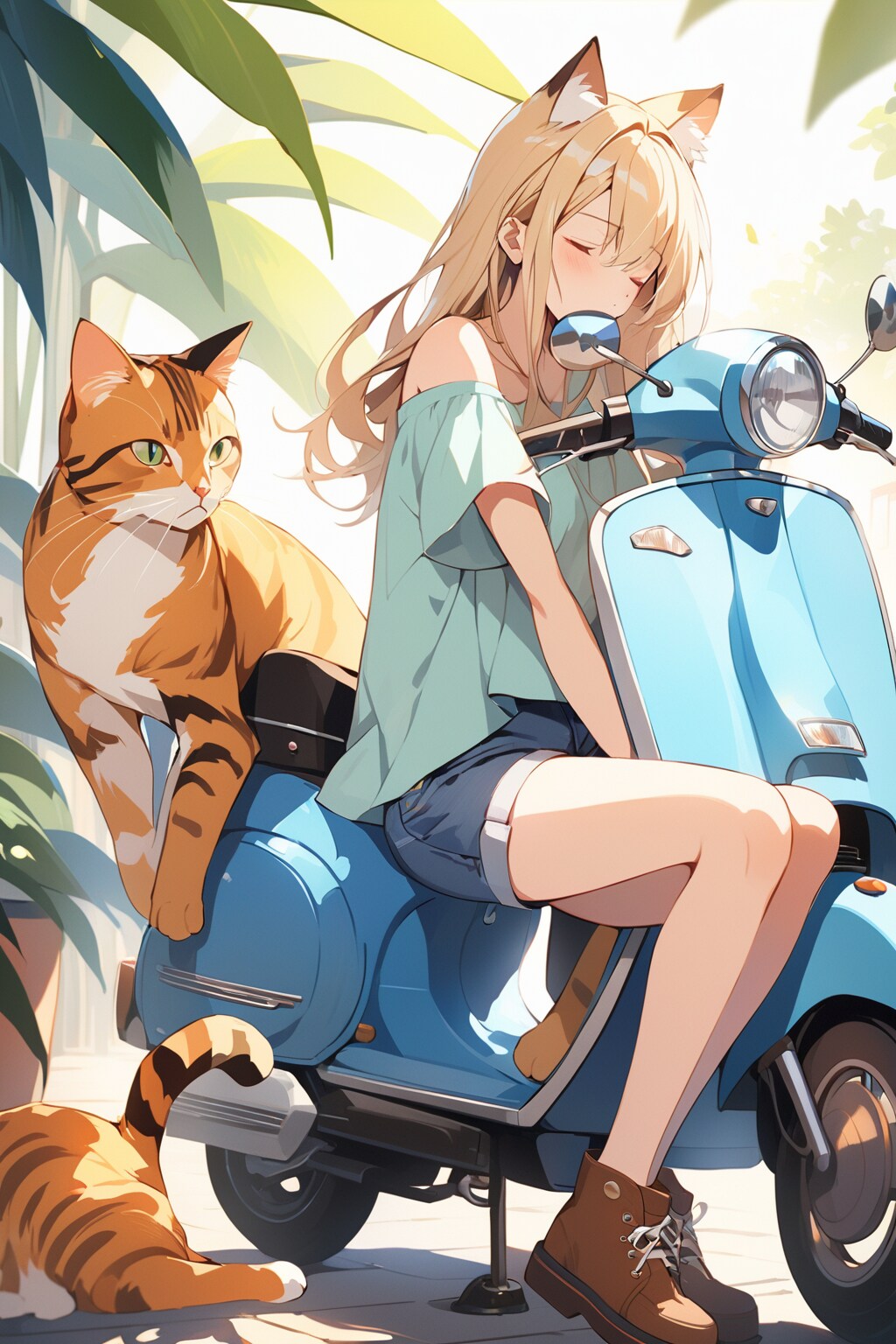 猫娘とスクーター