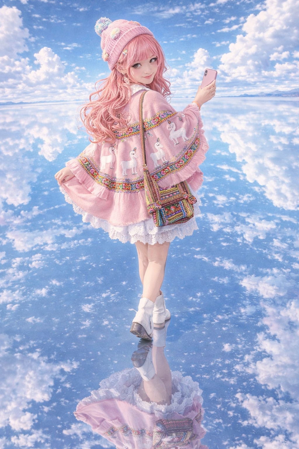 ポンチョ×ウユニ塩湖 | の人気AIイラスト・グラビア